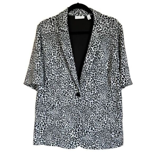 Susan Graver Blazer Women's Large Multi-Color Leopard Print Soft Single Breasted - Picture 2 of 16